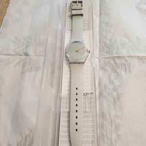 Womans silver Swatch watch